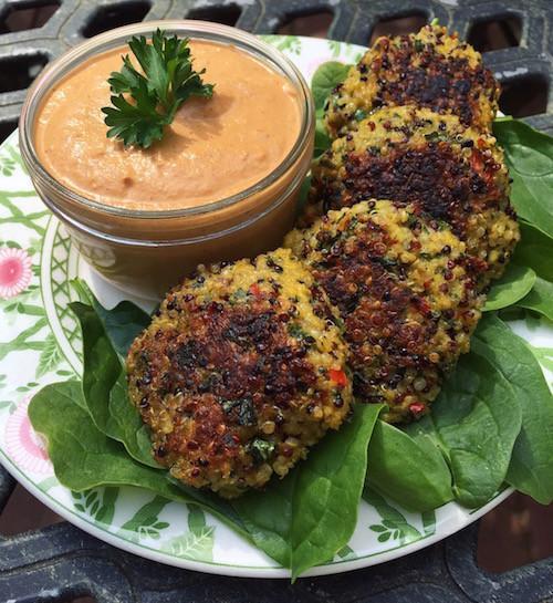 Quinoa Patties with Chipotle Cashew Sauce